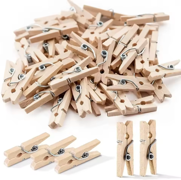 Broches de Madera x50 | Colores y Natural en 25 y 35 mm