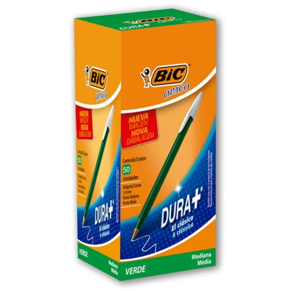 Bolígrafo Bic Opaco Verde x 50u.